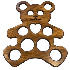 VINTAGE LIVING WATER WOOD WORKS INC WOODEN BEAR SHAPED PICTURE FRAME BROWN